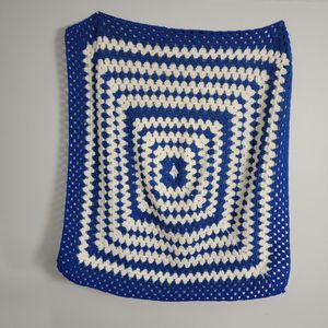 34" x 34" Vintage Square Handmade Granny Afghan Crocheted Blanket Throw